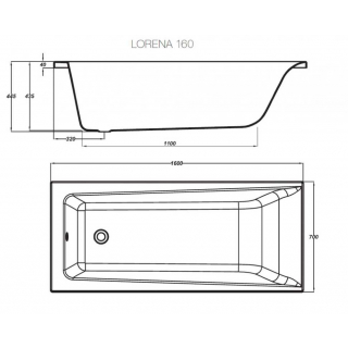 Акриловая ванна Cersanit LORENA 160 WP-LORENA*160-W 160х70