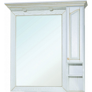 Зеркало-шкаф Bellezza Рим 110 R белое патина золото