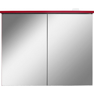 Зеркало-шкаф Am.Pm Spirit V2.0 80 с LED-подсветкой, красный глянец