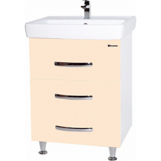 Тумба с раковиной Bellezza Рокко 80 бежевая напольная 3 ящика