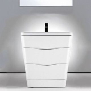 Тумба с раковиной BelBagno Piramide 80 bianco lucido