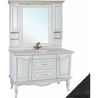 Мебель для ванной Bellezza Рим 120 черная патина серебро
