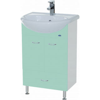 Тумба с раковиной Bellezza Уют 60 с нижним ящиком салатовая