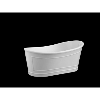 Отдельностоящая, овальная акриловая ванна, хром BelBagno BB32 Белый глянцевый