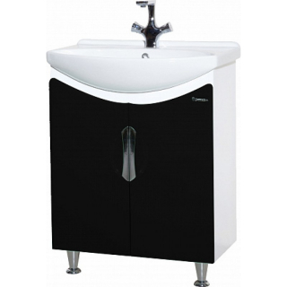 Тумба с раковиной Bellezza Лагуна 65 прямая черная