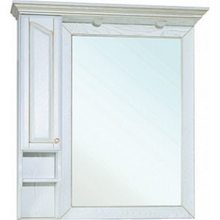 Зеркало-шкаф Bellezza Рим 110 L белое патина золото
