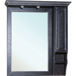 Зеркало-шкаф Bellezza Рим 100 R черное патина серебро