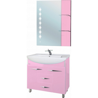 Мебель для ванной Bellezza Глория Гласс 90 розовая