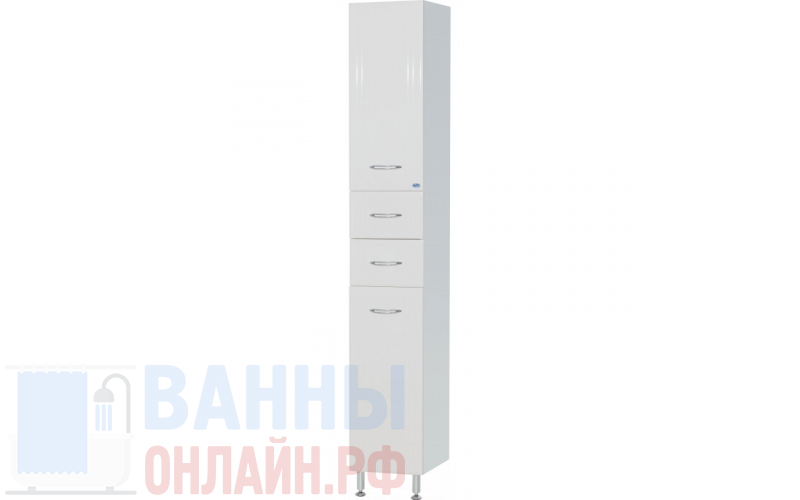 Шкаф-пенал Bellezza Уют 35 L белый с бельевой корзиной