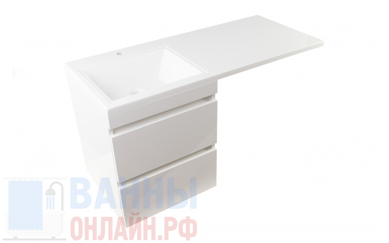 Тумба подвесная "Даллас 110", Люкс белая, PLUS