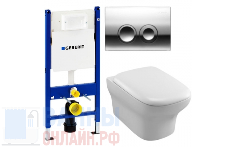 Комплект: Унитаз Jacob Delafon Vox EDM102-00 с крышкой + Инсталяция Geberit Duofix Delta 458.124.21.1