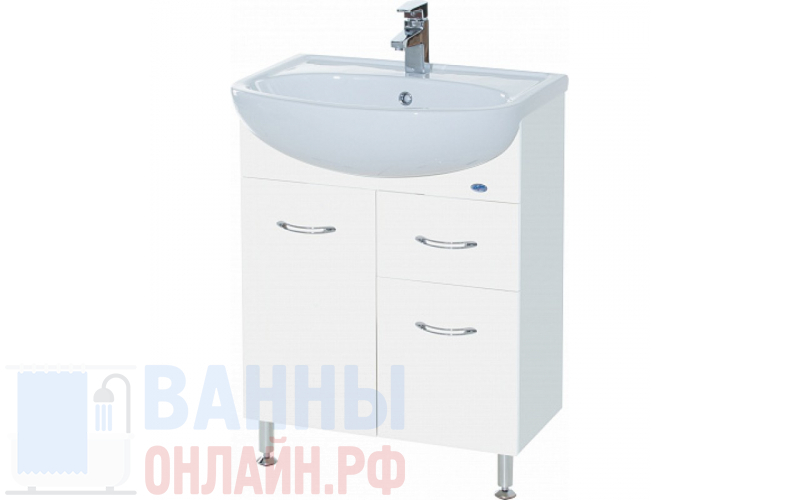 Тумба с раковиной Bellezza Уют 60 1 ящик белая