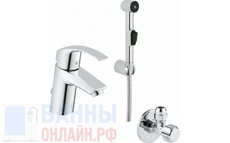 Смеситель Grohe Eurosmart New 23124002 для раковины с гигиеническим душем