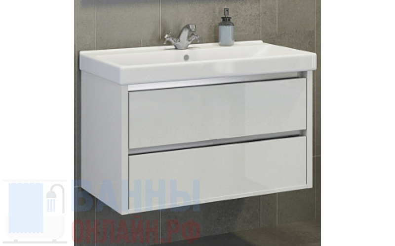Тумба с раковиной Comforty Дублин 90 белый глянец