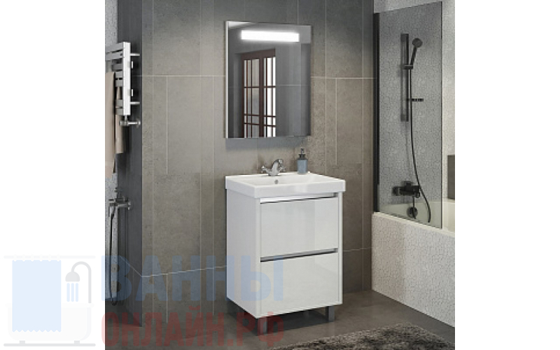 Мебель для ванной Comforty Дублин 60 белый глянец