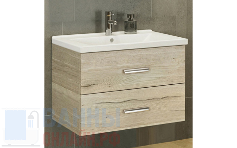 Тумба с раковиной Comforty Парма 80 дуб дымчатый