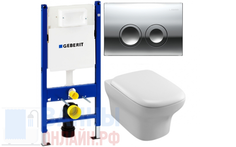 Комплект: Унитаз подвесной Jacob Delafon Vox EDM102-00 +  Инсталляция Geberit Duofix Delta 3 в 1 458.124.21.1