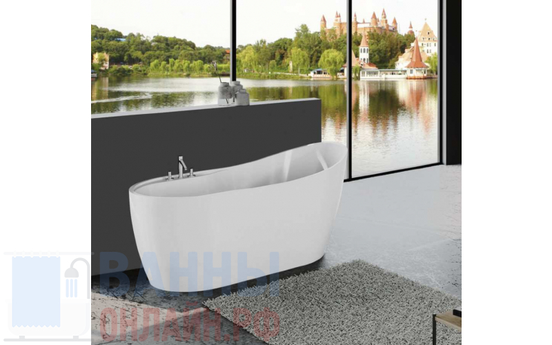 Отдельностоящая, овальная акриловая ванна,1525x800x760    BelBagno BB301 Белый