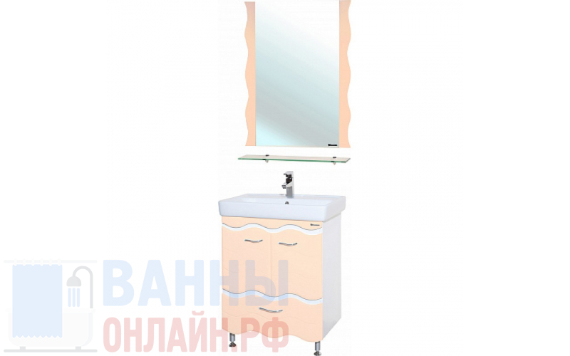 Мебель для ванной Bellezza Мари Волна 60 белая/бежевая
