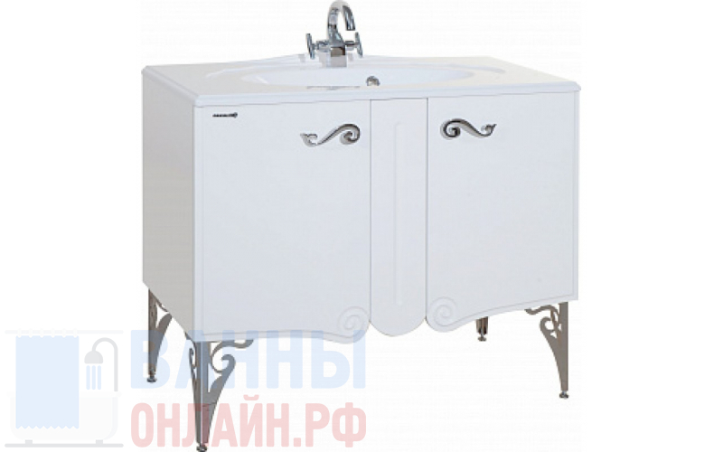 Тумба с раковиной Bellezza Эстель 100 белая