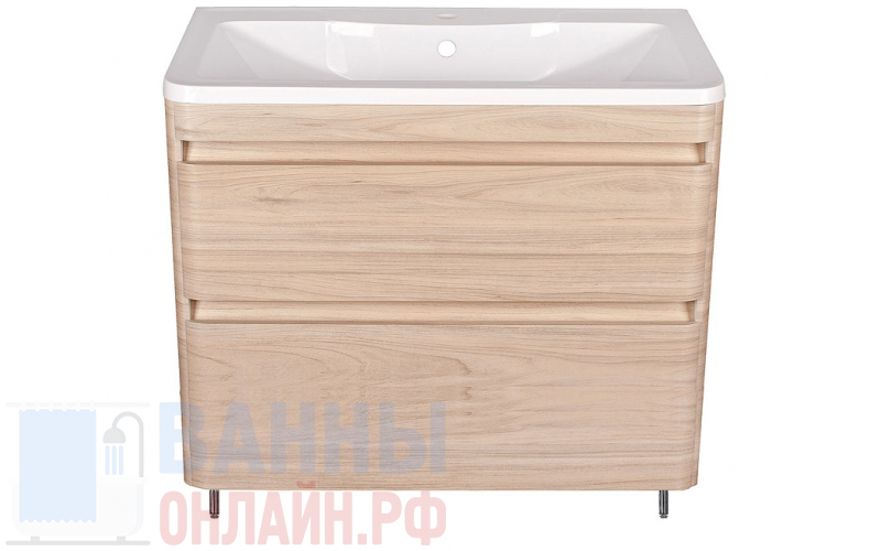 Тумба напольная "Атлантика 100", Люкс ясень перламутр, PLUS