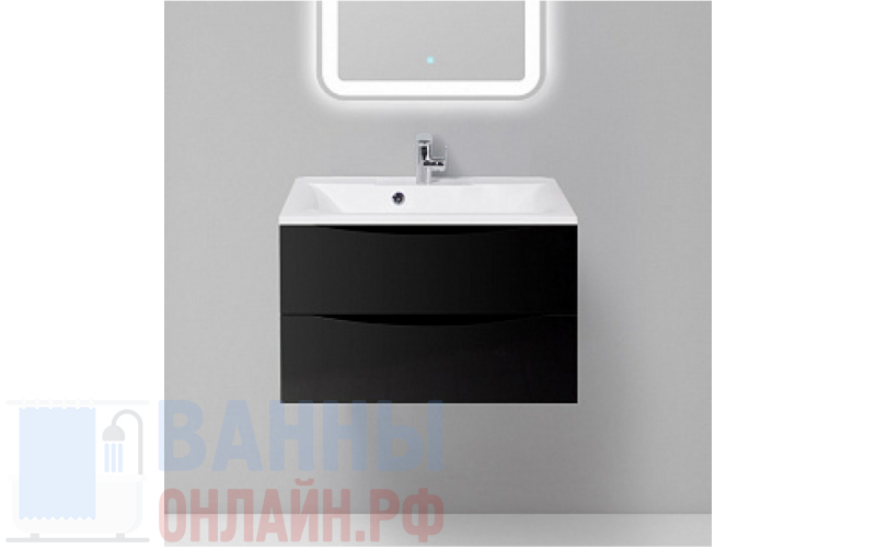 Тумба с раковиной BelBagno Marino 75 nero lucido