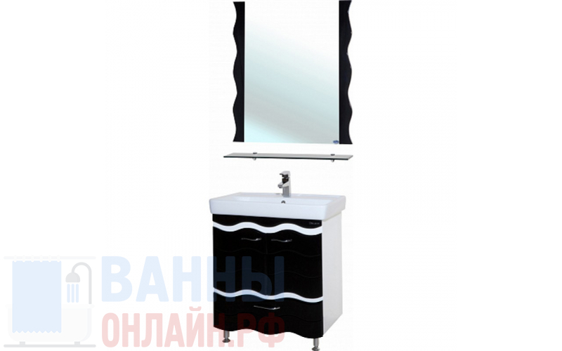 Мебель для ванной Bellezza Мари Волна 80 белая/черная