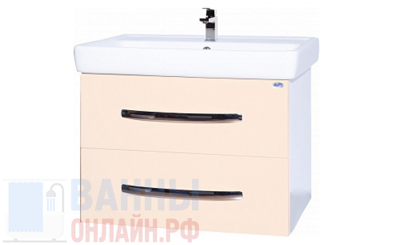 Тумба с раковиной Bellezza Рокко 80 подвесная бежевая 2 ящика
