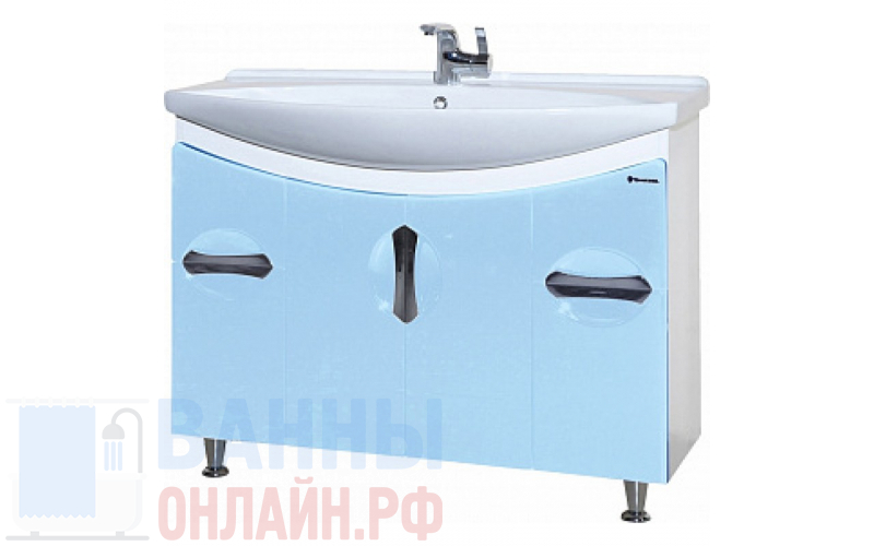 Тумба с раковиной Bellezza Лагуна 105 голубая
