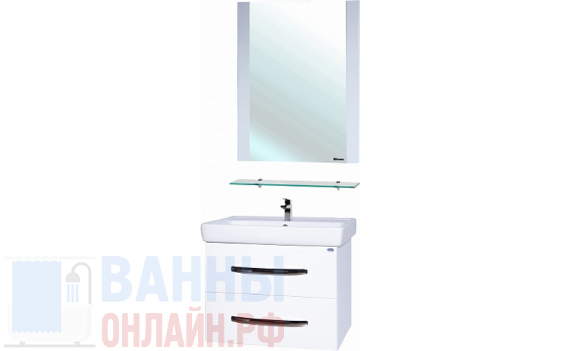 Мебель для ванной Bellezza Рокко 70 подвесная белая 2 ящика
