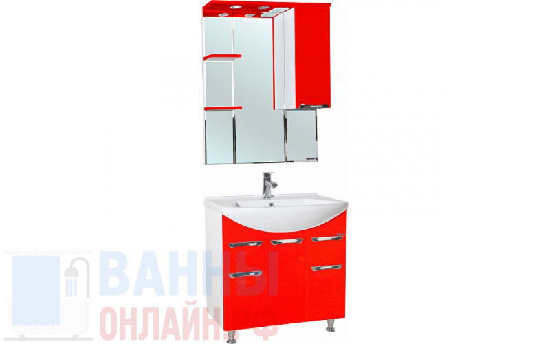 Мебель для ванной Bellezza Альфа 75 красная