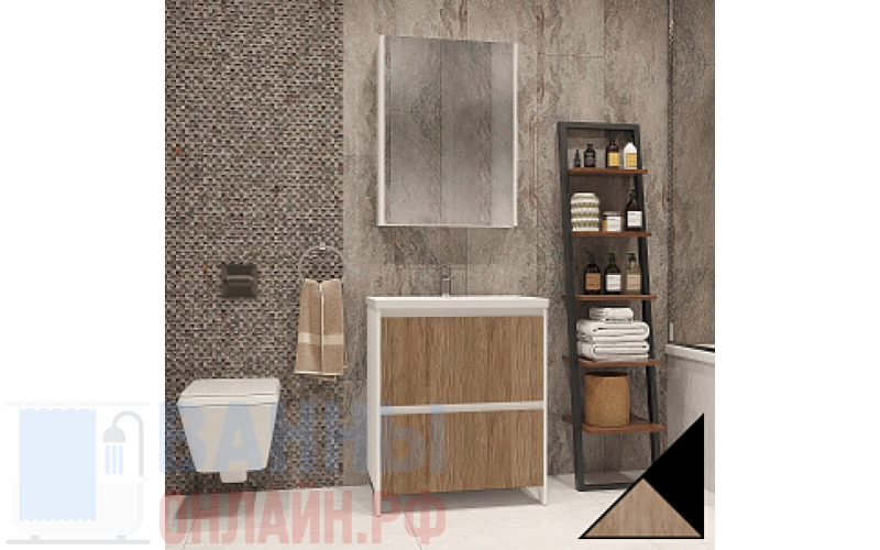Мебель для ванной Velvex Klaufs 70.2Y черная, шатанэ, напольная