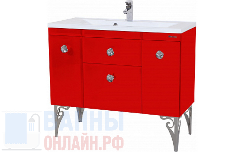 Тумба с раковиной Bellezza Луссо 90 красная