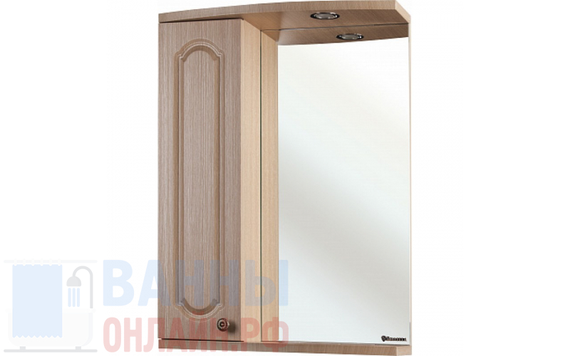 Зеркало-шкаф Bellezza Камелия 55 L светлый лен