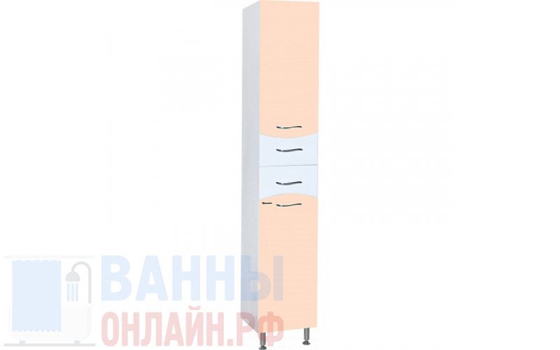 Шкаф-пенал Bellezza Мари 35 R белый/бежевый с бельевой корзиной