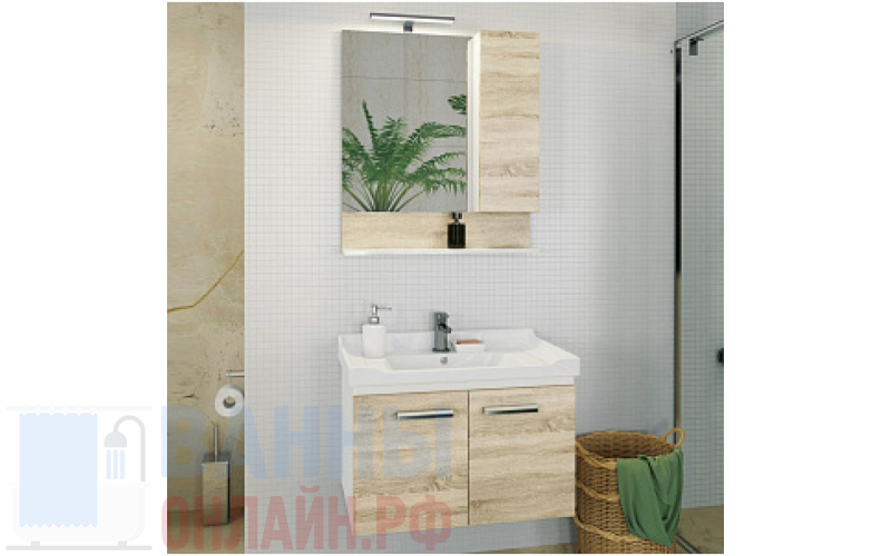Мебель для ванной Comforty Рига 70 дуб сонома