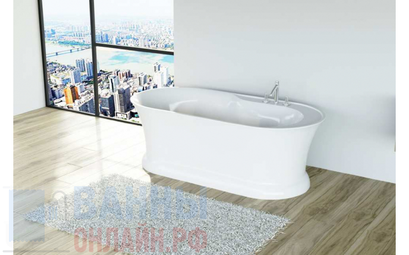 Отдельностоящая, овальная акриловая ванна BelBagno BB300 Белый