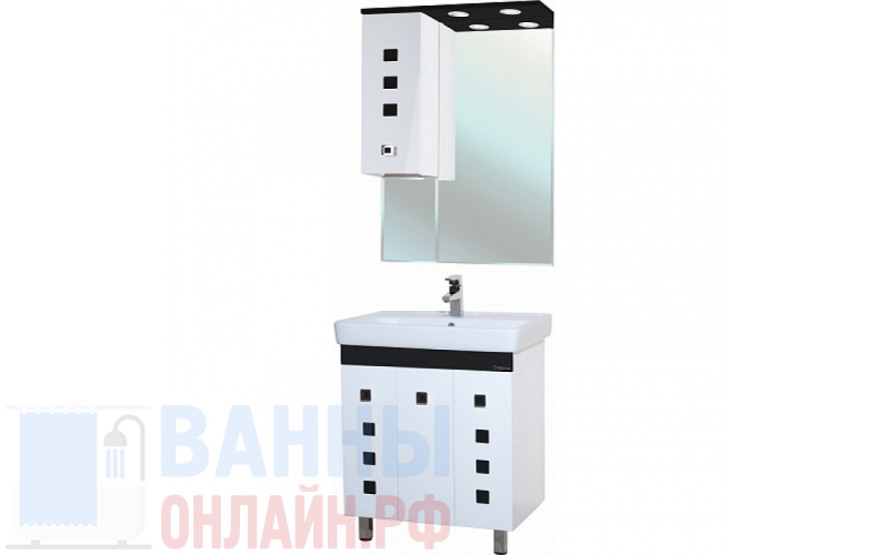 Мебель для ванной Bellezza Натали 70 белая с черным