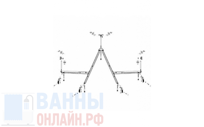 Металлический каркас для акриловой ванны Cezares CETINA-130-MF