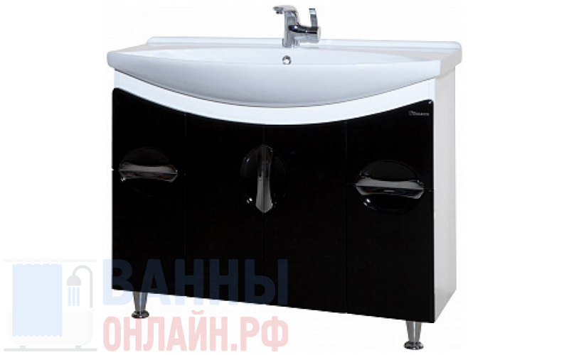 Тумба с раковиной Bellezza Лагуна 105 черная