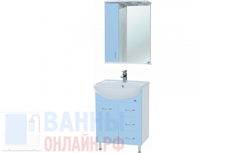 Мебель для ванной Bellezza Уют 60 3 ящика голубая
