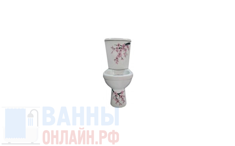 Унитаз-компакт "Комфорт"роспись(ябл.цвет) н/п под кн/арм (+ арм.,сид)