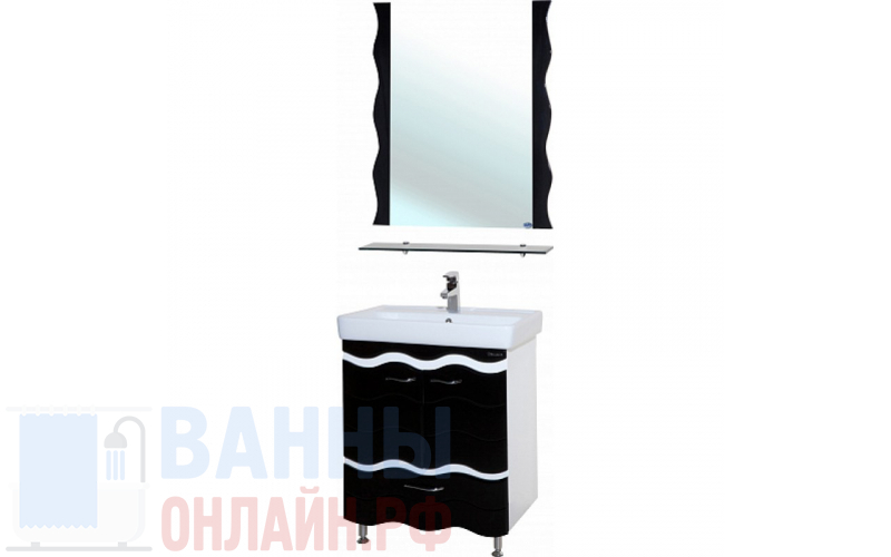 Мебель для ванной Bellezza Мари Волна 70 белая/черная