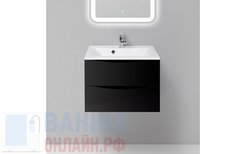 Тумба с раковиной BelBagno Marino 65 nero lucido