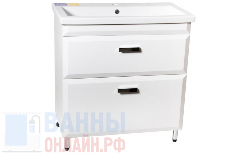 Тумба напольная "Лотос 80", Комо 80, Люкс белая, PLUS