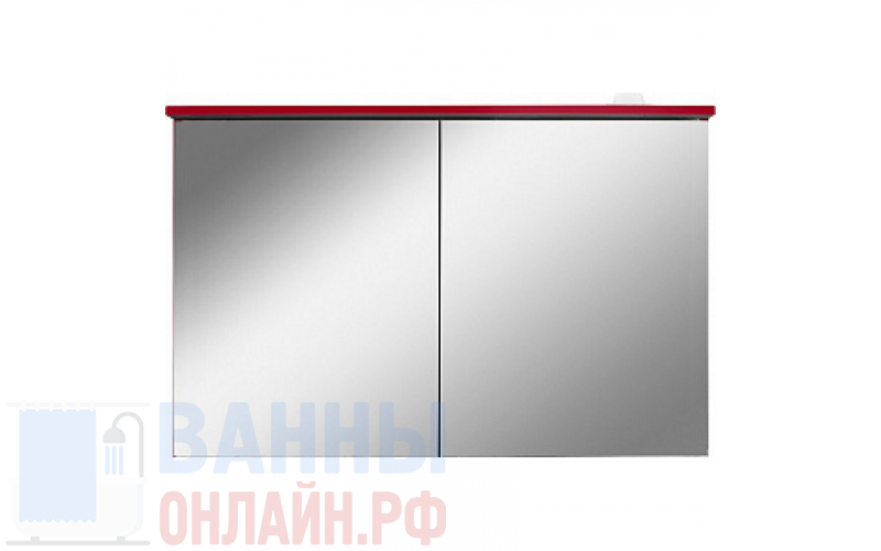 Зеркало-шкаф Am.Pm Spirit V2.0 100 с LED-подсветкой, красный глянец