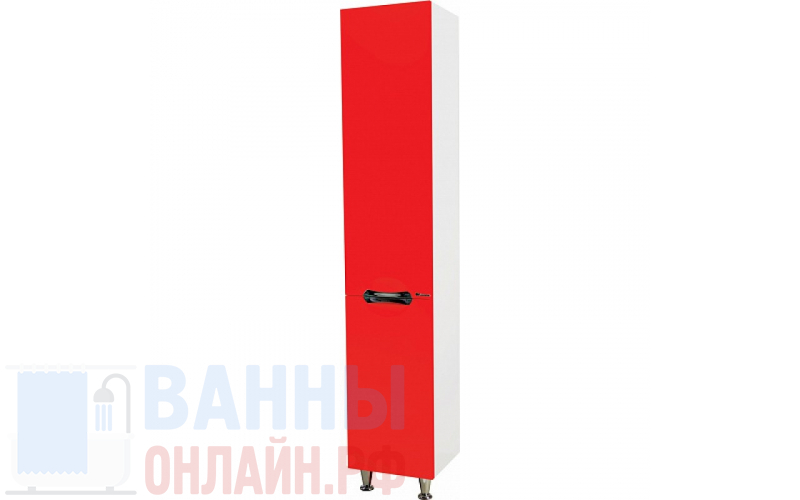Шкаф-пенал Bellezza Лагуна 35 с бельевой корзиной L красный