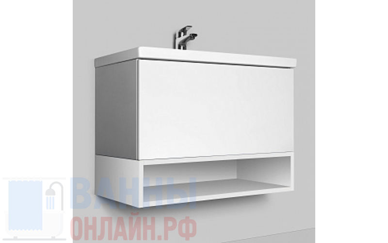 Тумба с раковиной Am.Pm Gem 60 белый глянец, с 1 ящиком