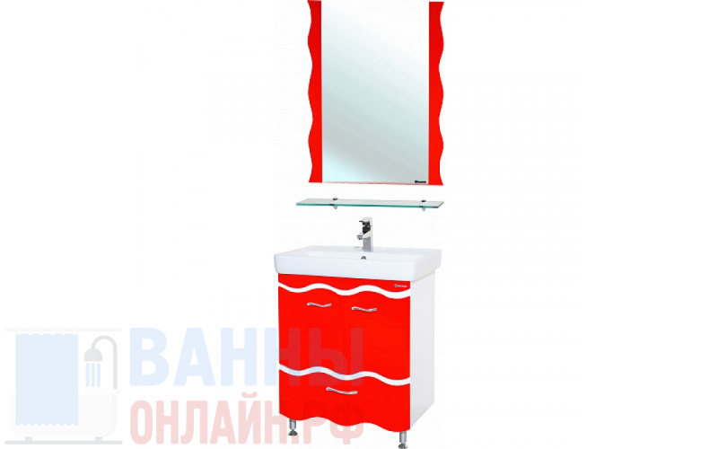 Мебель для ванной Bellezza Мари Волна 60 белая/красная
