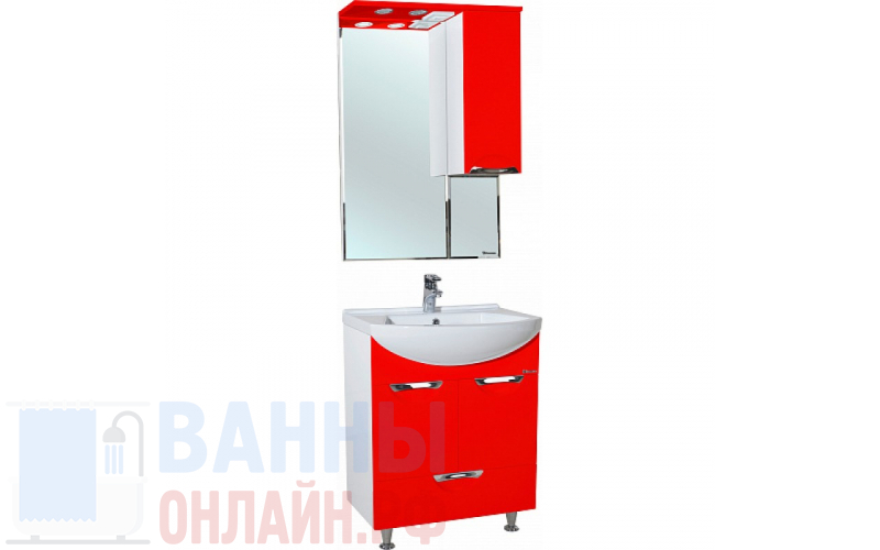 Мебель для ванной Bellezza Альфа 55 красная с нижним ящиком